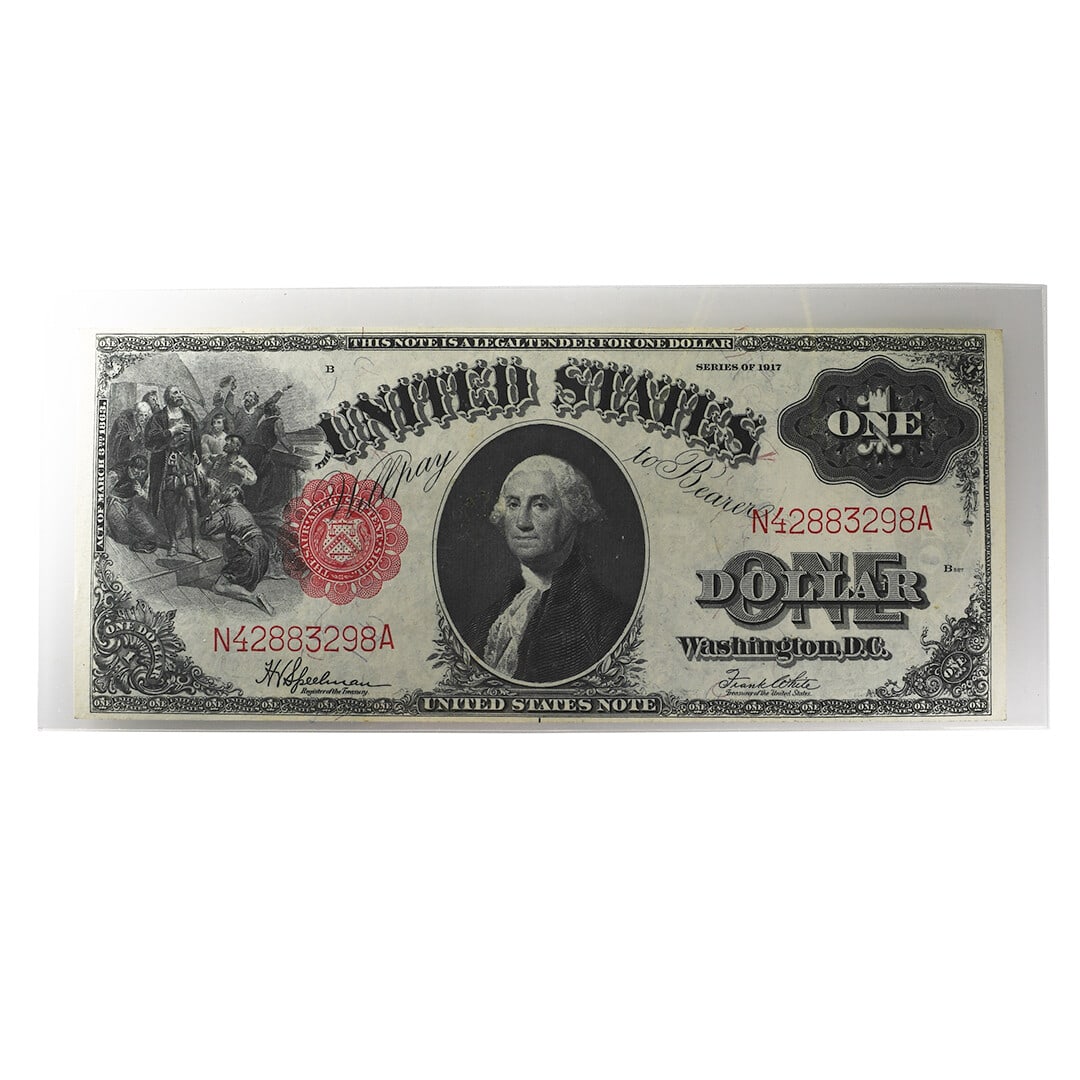 1917 $1 Legal Tender Note Serial N42883298A FR.39: 1917 $1 Legal Tender Note Serial N42883298A FR.39 This 1917 $1 Legal Tender Note is a remarkable piece of American currency history. Issued in 1917, it features a unique serial number N42883298A and f
