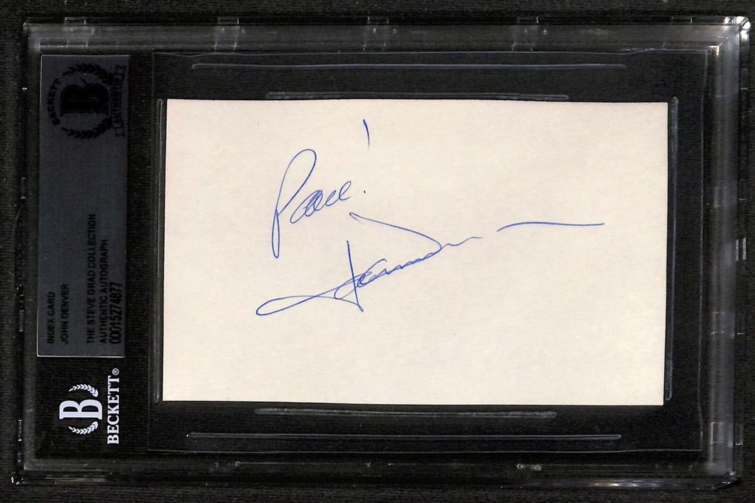 John Denver Signed 3x5 Index Card with Beckett Authentication (1 of 1)