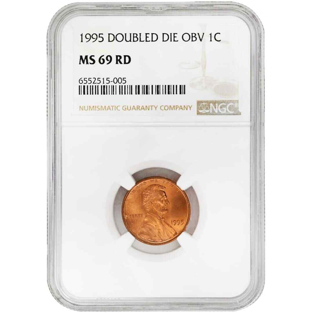 1995 Lincoln Cent Doubled Die Obverse NGC MS69RD Uncirculated 1C Coin: 1995 Lincoln Cent Doubled Die Obverse NGC MS69RD Uncirculated 1C Coin This 1995 1C Lincoln Cent features a Doubled Die Obverse and is graded MS69RD by NGC. The coin displays a pleasing mint red hue, w