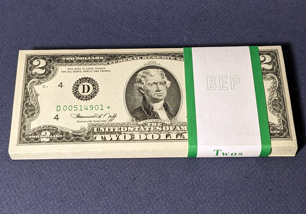 100 Consecutive 1976 $2 Federal Reserve Star Notes D-* Block Choice CU (1 of 2)
