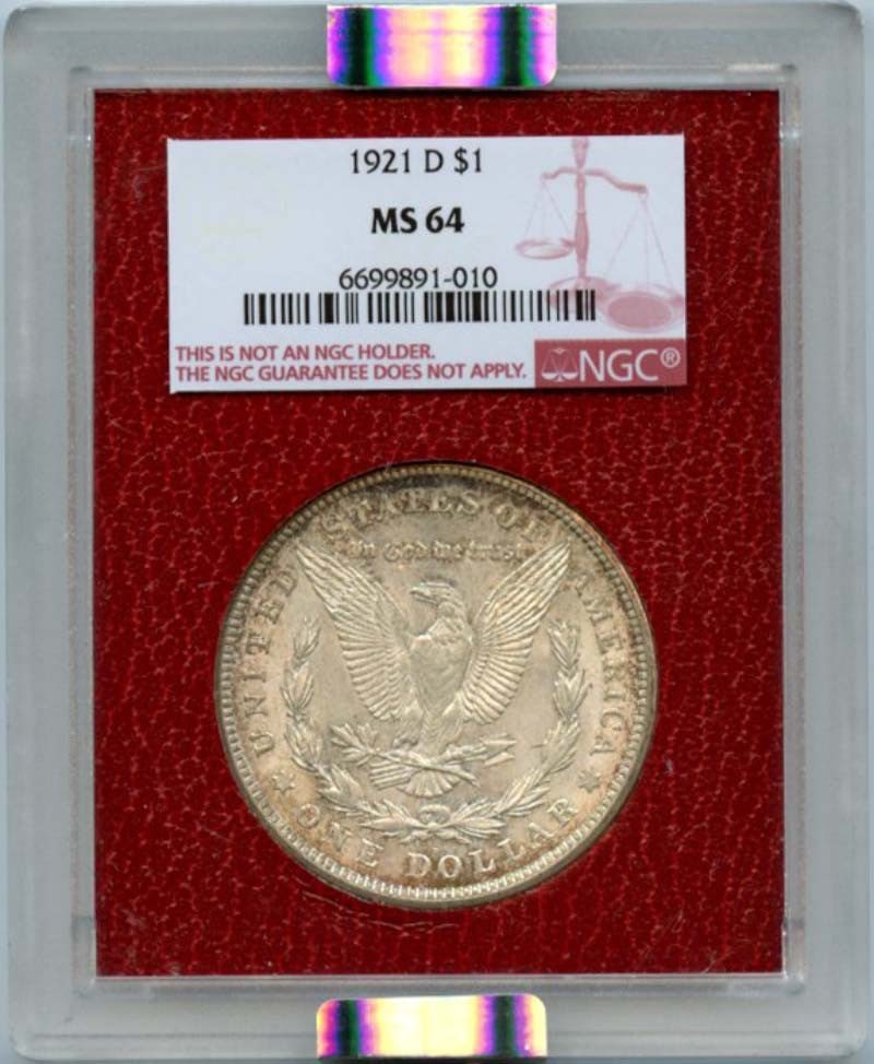 1921-D NGC MS64 Silver Morgan Dollar Uncirculated Coin: 1921-D NGC MS64 Silver Morgan Dollar Uncirculated Coin This 1921-D Silver Morgan Dollar is a remarkable example of American numismatic history, graded MS64 by NGC, ensuring its high uncirculated quali