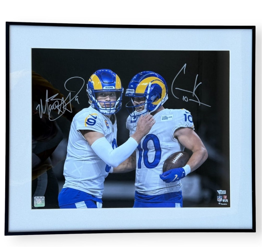 Matthew Stafford Cooper Kupp Signed 16x20 Framed Photo Rams Fanatics Authenticated: Matthew Stafford Cooper Kupp Signed 16x20 Framed Photo Rams Fanatics Authenticated This stunning framed photo features the signatures of both Matthew Stafford and Cooper Kupp, showcasing their impress