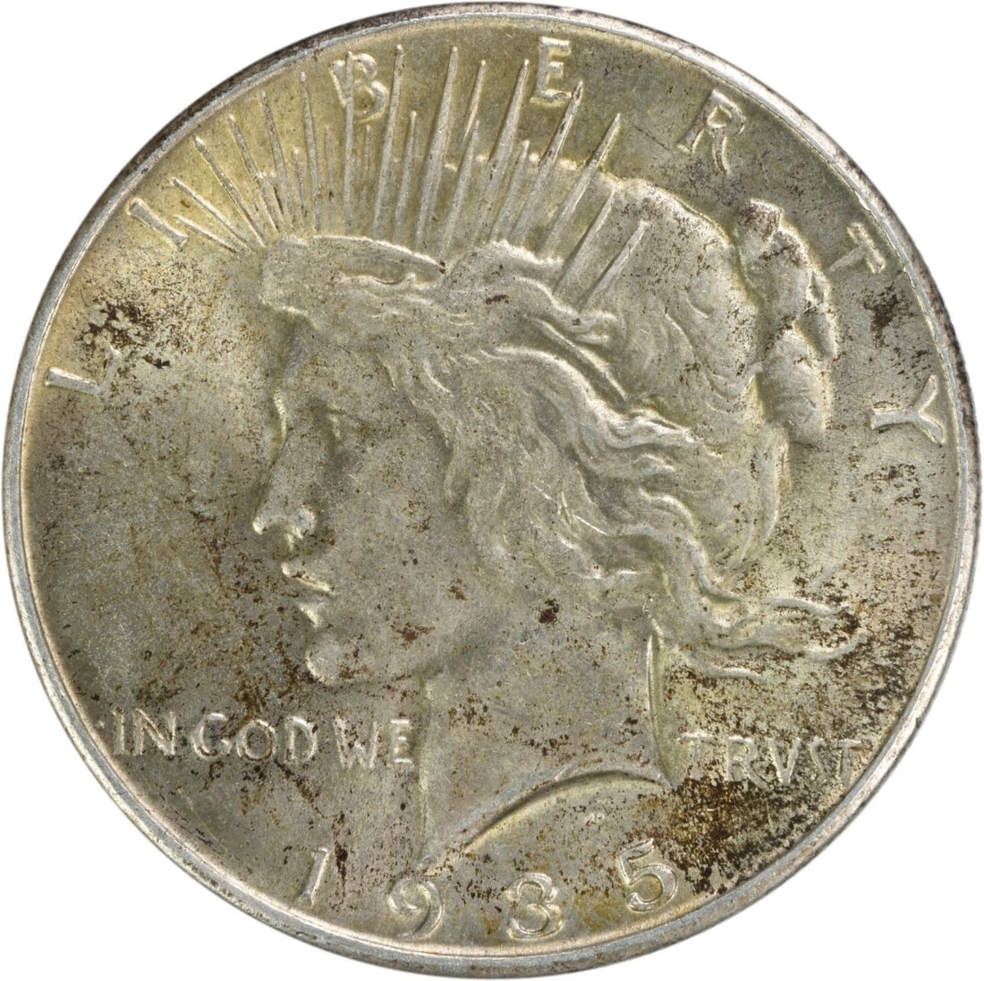 1935 Peace Silver Dollar AU Uncertified 90% Silver Coin: 1935 Peace Silver Dollar AU Uncertified 90% Silver Coin This 1935 Peace Silver Dollar features a stunning design by Anthony de Francisci and is known for its representation of peace. The coin has been
