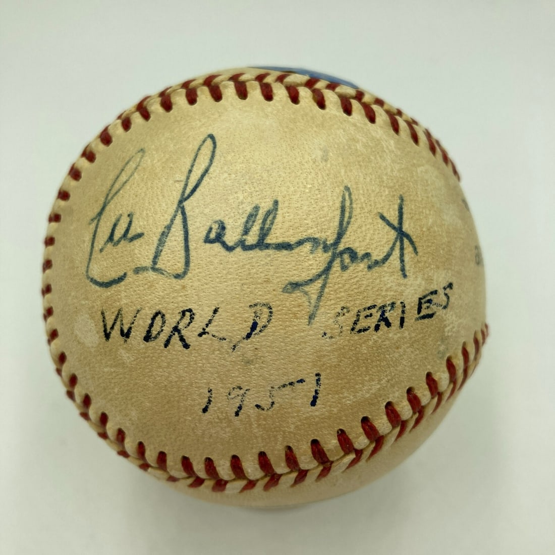 1951 World Series Game Used Baseball Signed by Umpires MEARS COA: 1951 World Series Game Used Baseball Signed by Umpires MEARS COA This historic Spalding Official National League Ford C. Frick baseball was used in the 1951 World Series, featuring a match between the