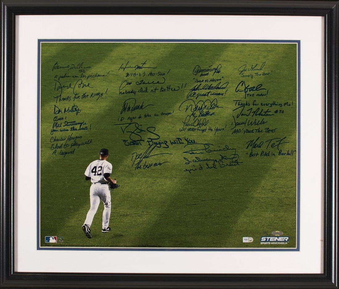 Mariano Rivera Tribute 16x20 Signed Photo 21 Yankees Sigs Steiner COA: Mariano Rivera Tribute 16x20 Signed Photo 21 Yankees Sigs Steiner COA Celebrate the legacy of Mariano Rivera with this stunning tribute photo. This original 16x20 framed and matted photograph captures