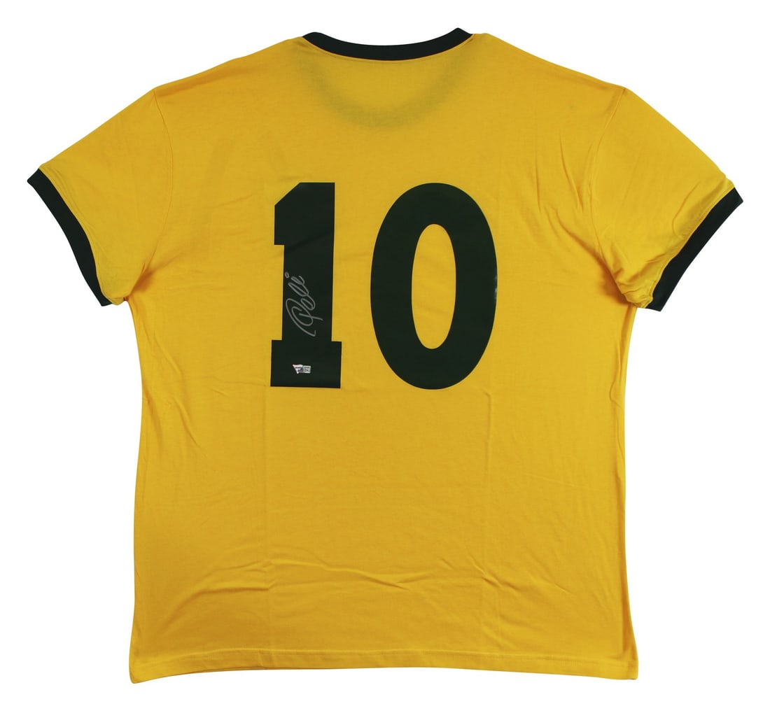 Pele Autographed Brazil Yellow Jersey Authentic Fanatics Certified (1 of 3)