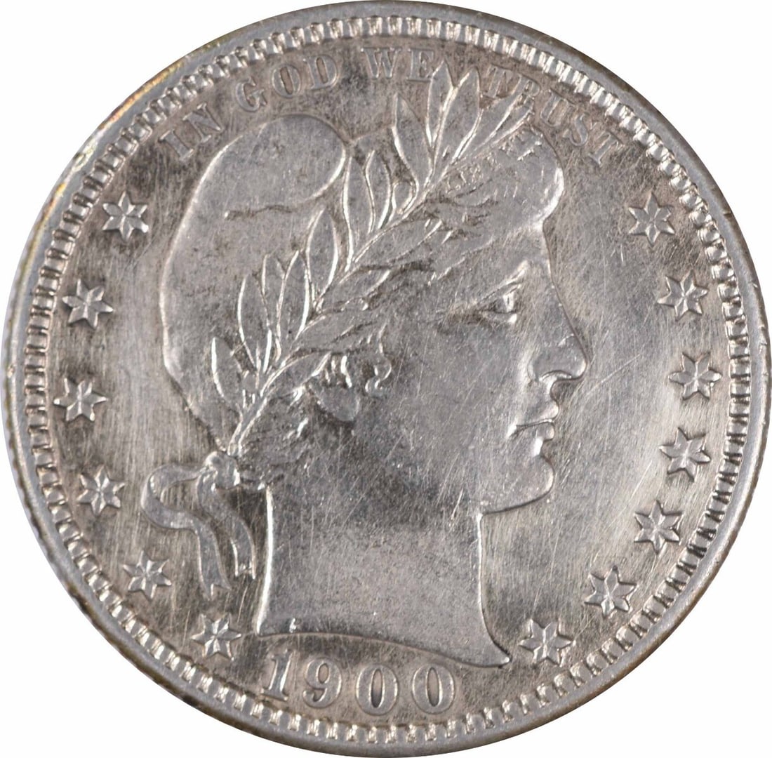 1900-S Barber Silver Quarter AU 25C Uncertified San Francisco: 1900-S Barber Silver Quarter AU 25C Uncertified San Francisco This 1900-S Barber Silver Quarter is a remarkable piece for any coin collector. It features a beautiful design by Charles E. Barber and is