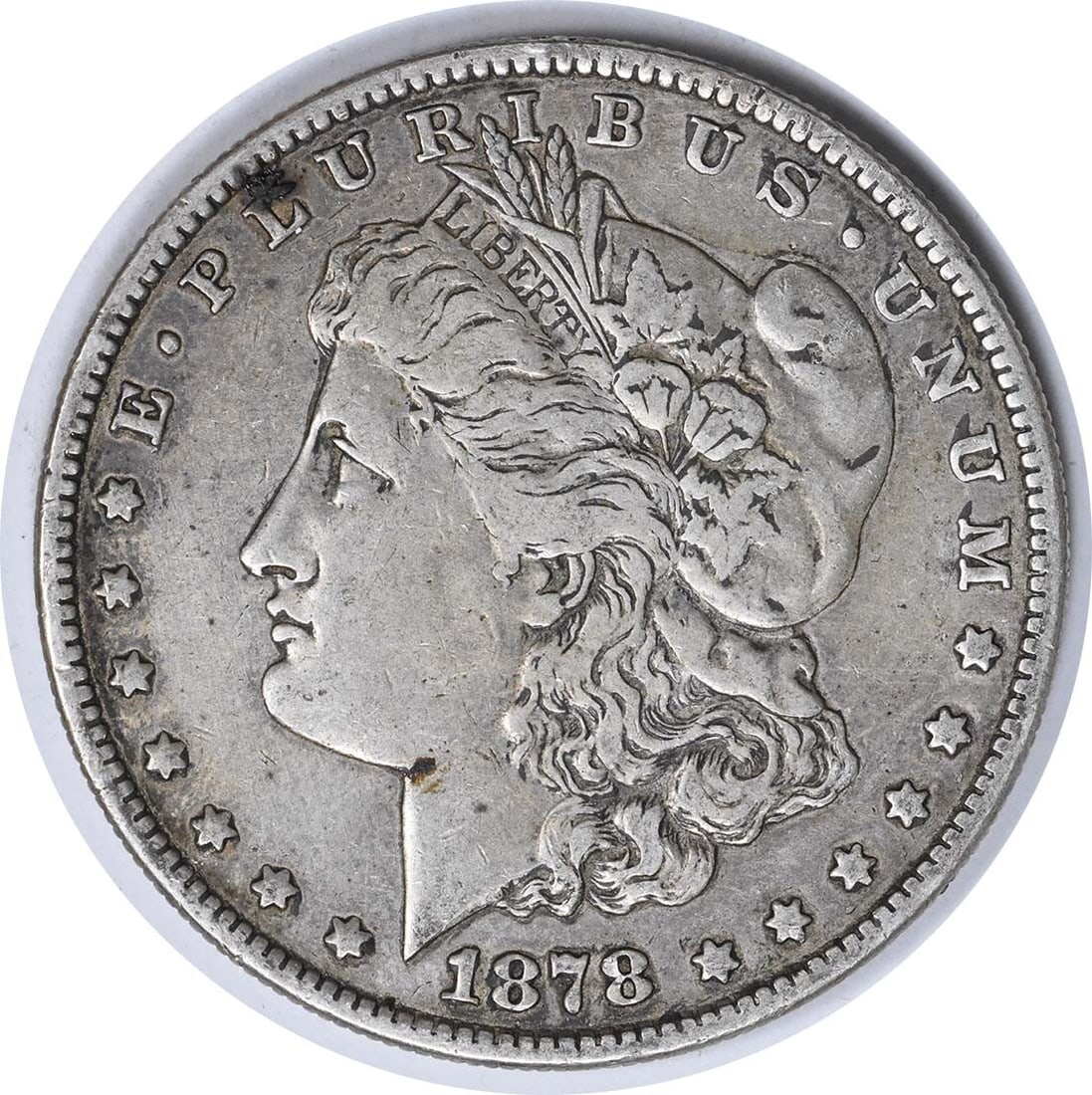 1878-S VAM 57 Morgan Dollar Long Arrow Shaft 90% Silver Uncertified: 1878-S VAM 57 Morgan Dollar Long Arrow Shaft 90% Silver Uncertified This 1878-S VAM 57 Morgan Dollar features a long arrow shaft design and is in Very Fine (VF) condition. This coin, minted in San Fra