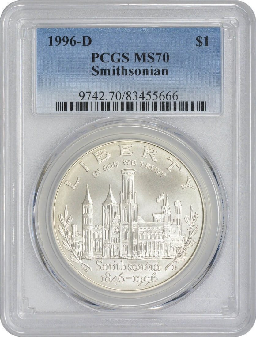 1996-D Smithsonian Olympic Silver Dollar MS70 PCGS Commemorative Coin (1 of 2)