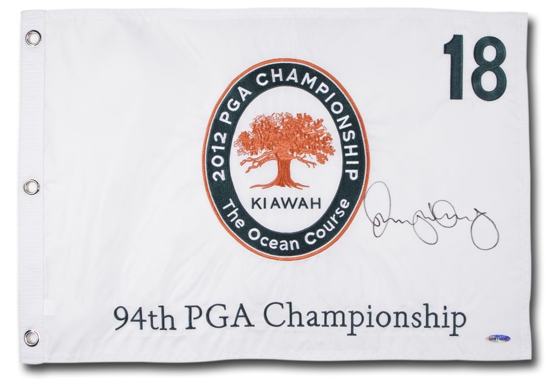 Rory McIlroy Autographed 2012 PGA Championship Flag Upper Deck Authenticated (1 of 2)