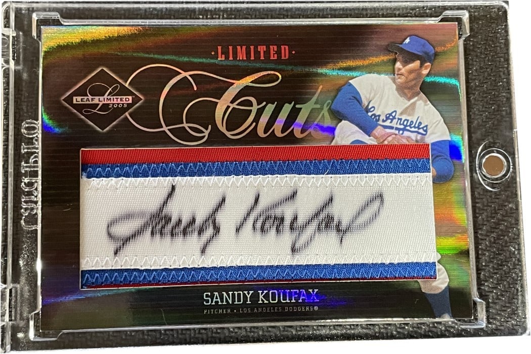 Sandy Koufax 2005 Leaf Limited Cuts Signature Card #LC-4 01/32: Sandy Koufax 2005 Leaf Limited Cuts Signature Card #LC-4 01/32 This limited edition Sandy Koufax baseball card from the 2005 Leaf Limited Cuts series is a must-have for collectors. Featuring card numb