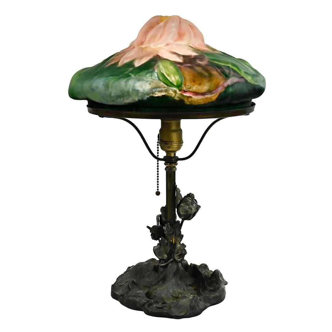Antique Pairpoint Art Nouveau Puffy Lotus Flower Lamp Circa 1910 (1 of 9)