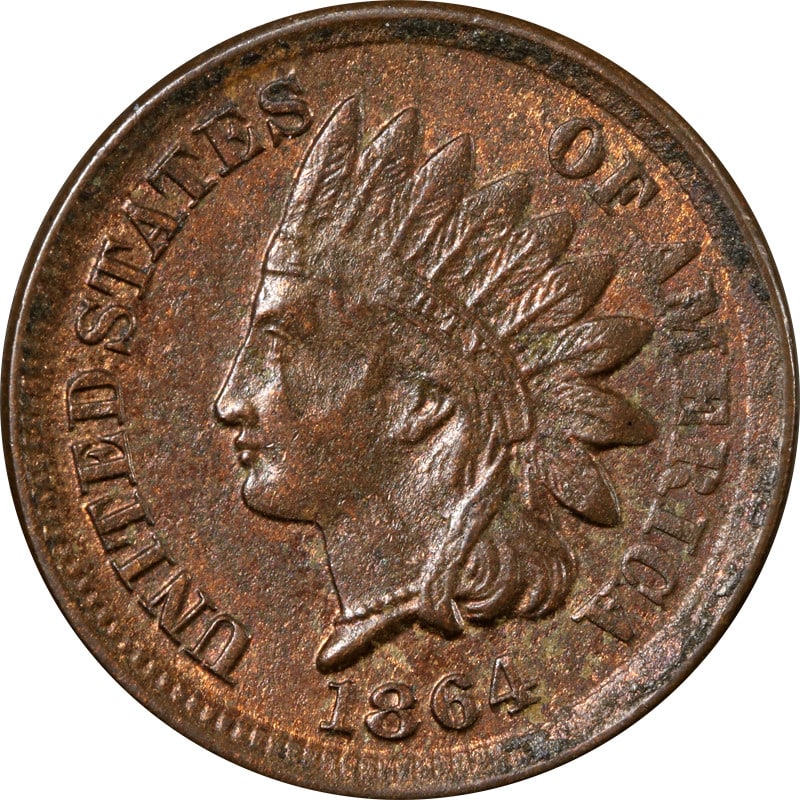 1864 BR Indian Cent Copper Circulated Coin (1 of 2)