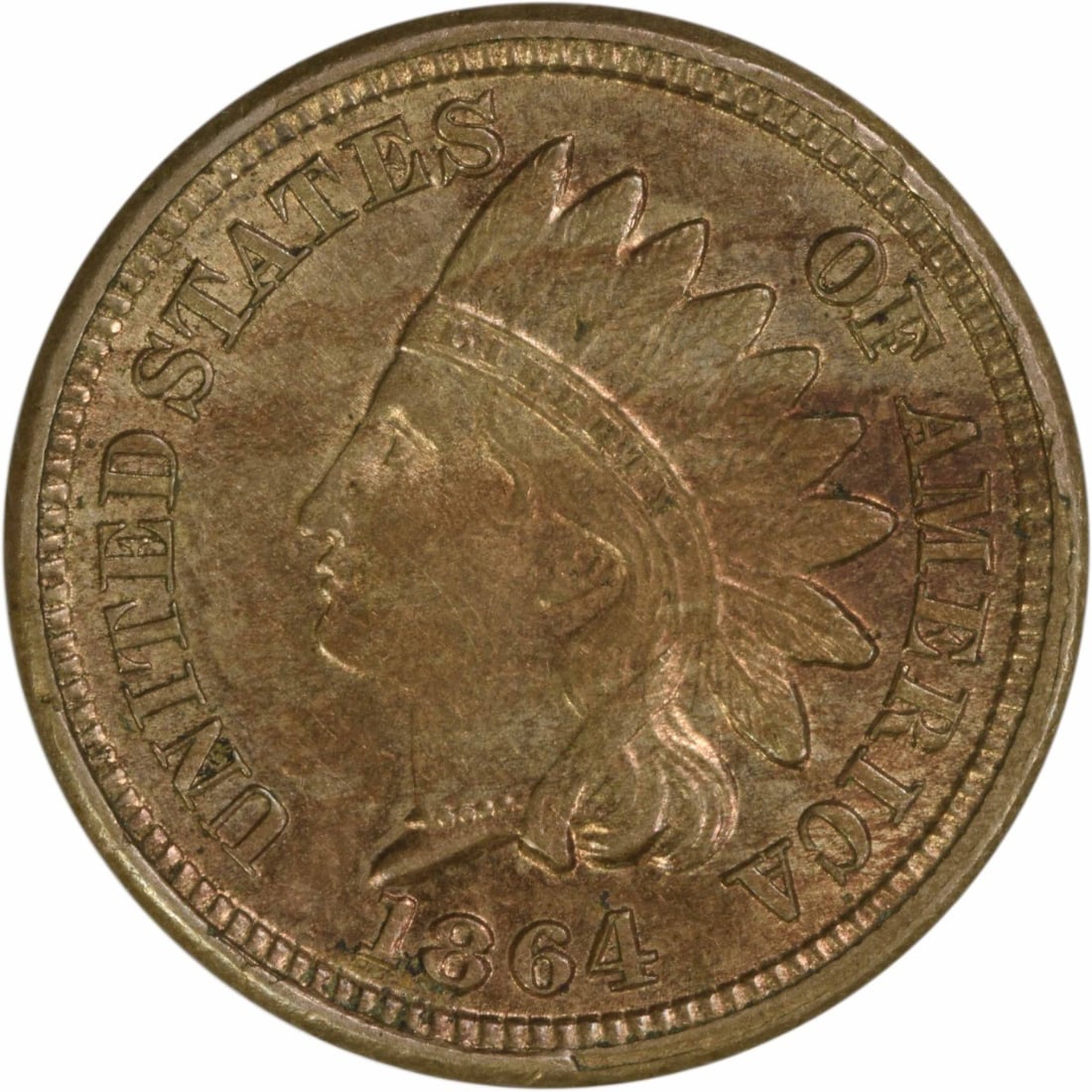 1864 Indian Head Cent Copper Nickel Choice BU Uncertified: 1864 Indian Head Cent Copper Nickel Choice BU Uncertified This 1864 Indian Cent is a remarkable piece of numismatic history, featuring an uncirculated grade of Choice BU. Struck in copper, this small