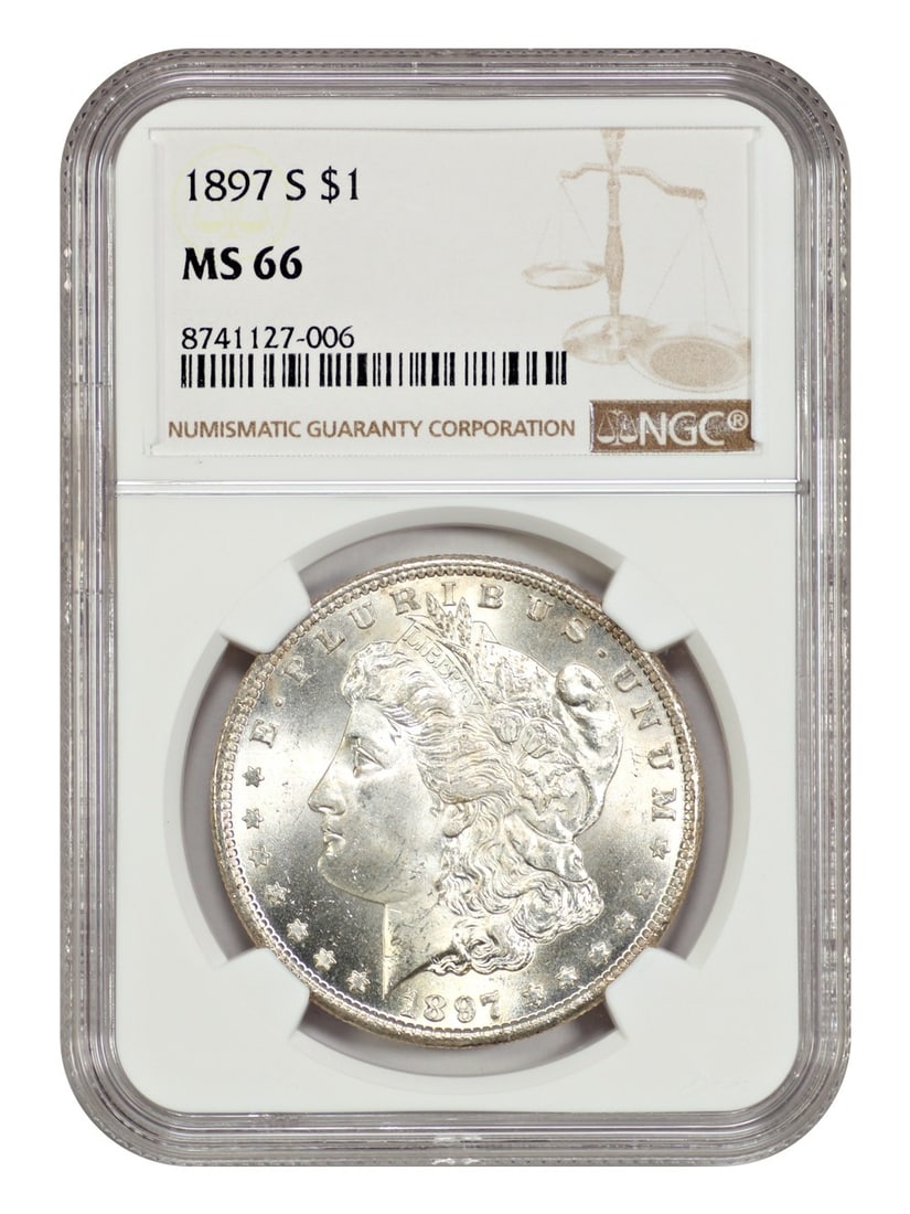 1897-S Morgan Dollar NGC MS66 Uncirculated Coin (1 of 4)