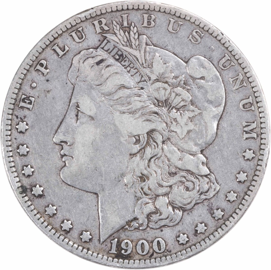 1900-O Morgan Silver Dollar VF Uncertified 90% Silver Coin: 1900-O Morgan Silver Dollar VF Uncertified 90% Silver Coin This 1900-O/CC Morgan Silver Dollar is a classic piece of numismatic history. Graded as Very Fine (VF), this coin has circulated and showcase