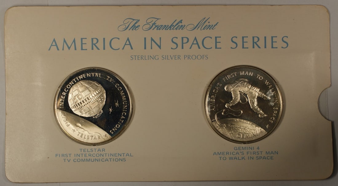 Set of 2 Sterling Silver Proof Medals America in Space Telstar Gemini 4: Set of 2 Sterling Silver Proof Medals America in Space Telstar Gemini 4 This set features sterling silver proof medals from the America in Space Series, commemorating TELSTAR and GEMINI 4. These colle