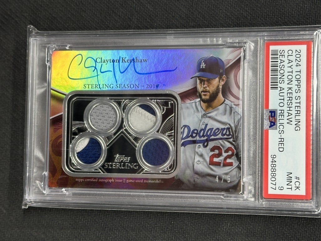 Clayton Kershaw 2024 Topps Sterling Quad Relic Auto PSA 9 #CK (1 of 2)