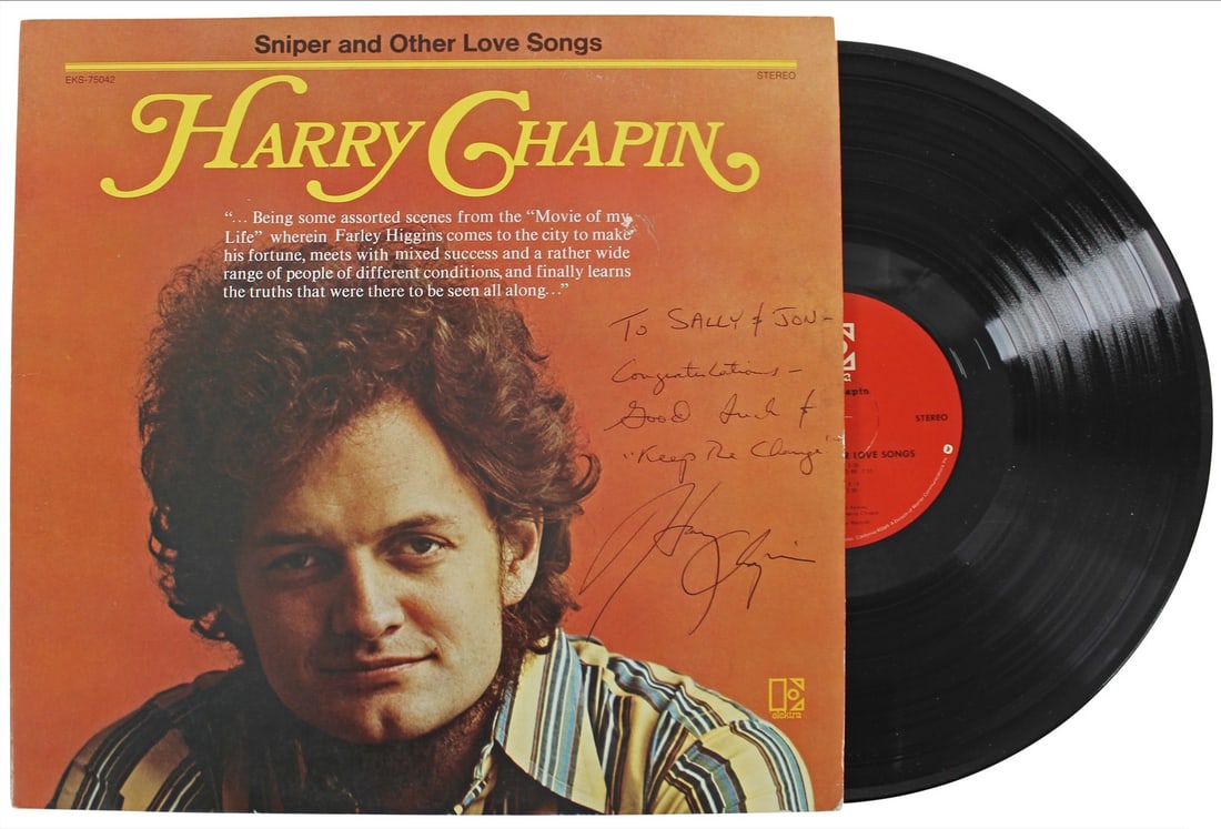 Harry Chapin Keep The Change Signed Album Cover Vinyl BAS Authenticated (1 of 5)