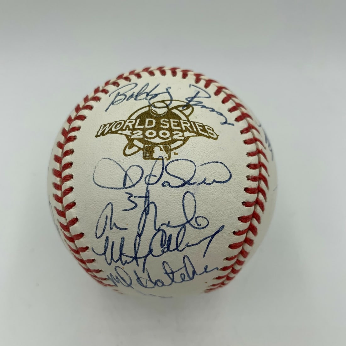 2002 Anaheim Angels Team Signed World Series Baseball with JSA COA: 2002 Anaheim Angels Team Signed World Series Baseball with JSA COA Celebrate the legacy of the 2002 Anaheim Angels with this Official World Series baseball, signed by 26 members of the championship te
