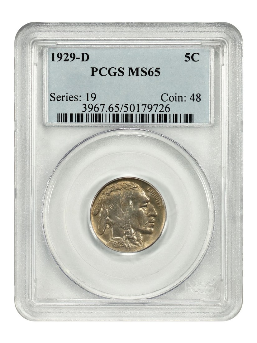 1929-D Buffalo Nickel PCGS MS65 Uncirculated Coin (1 of 4)