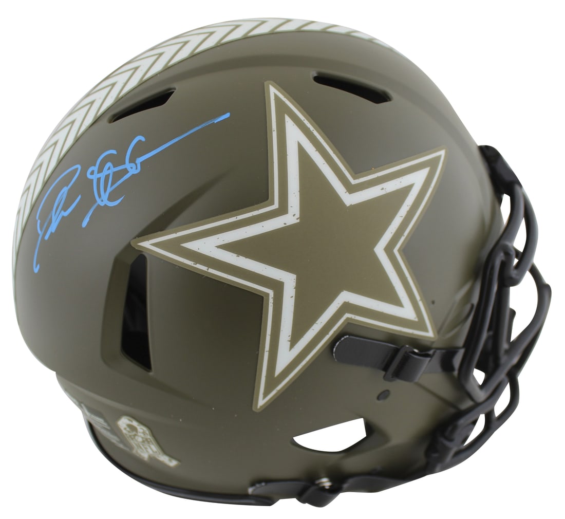 Deion Sanders Signed Dallas Cowboys Salute To Service Helmet BAS Authenticated: Deion Sanders Signed Dallas Cowboys Salute To Service Helmet BAS Authenticated This authentic full-size Speed Proline helmet commemorates Deion Sanders' legacy with the Dallas Cowboys. Personally sign