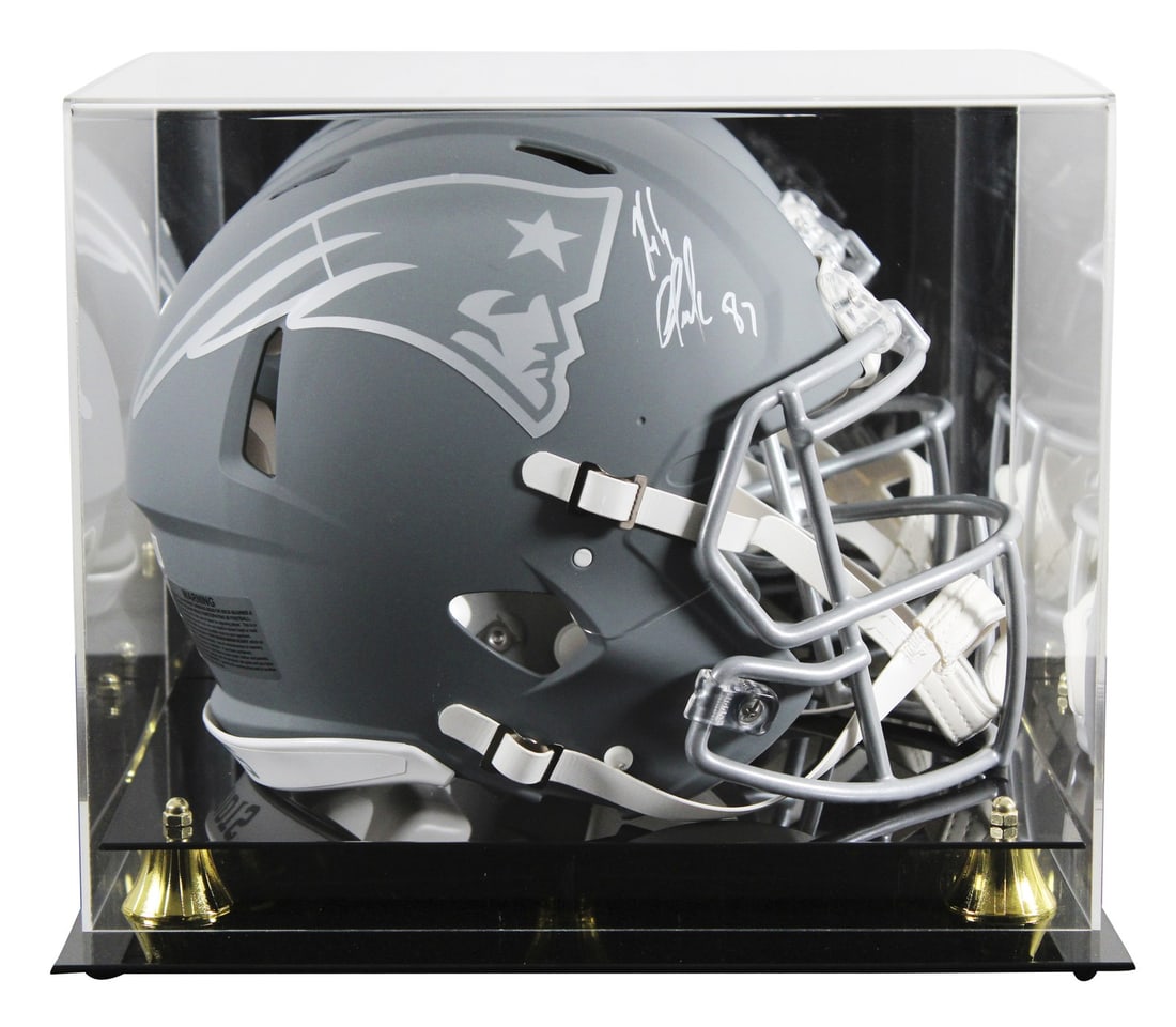 Rob Gronkowski Autographed Patriots Slate Full Size Helmet with Beckett Authentication: Rob Gronkowski Autographed Patriots Slate Full Size Helmet with Beckett Authentication Own a piece of New England Patriots history with this autographed slate Riddell Full Size Speed Proline Helmet, p