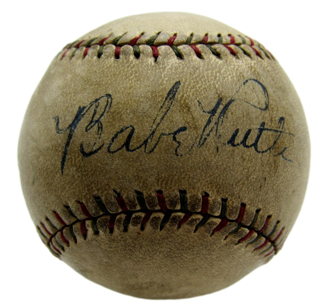 Babe Ruth Lou Gehrig Dual-Signed Baseball PSA/DNA Authenticated (1 of 6)
