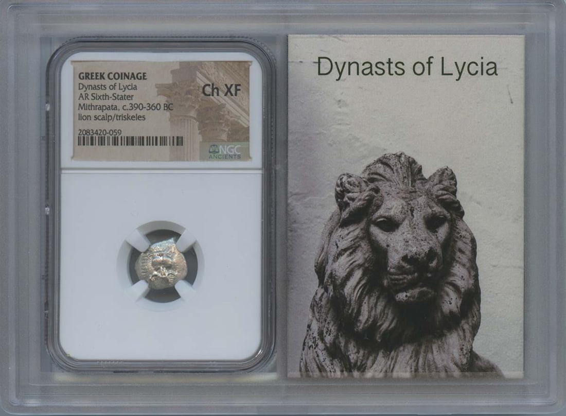 390-360 Dynasts of Lycia AR Third Stater NGC XF45 Certified Coin: 390-360 Dynasts of Lycia AR Third Stater NGC XF45 Certified Coin This is a pre-owned 390-360 Dynasts of Lycia AR Third Stater coin, certified by NGC with a grade of XF45. This coin represents a signif