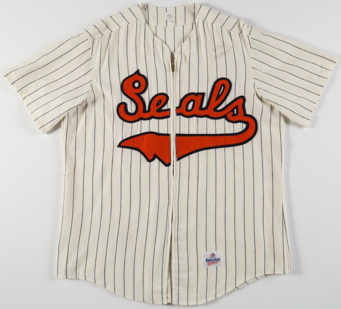 Joe DiMaggio Signed San Francisco Seals Rookie Jersey with SGC COA: Joe DiMaggio Signed San Francisco Seals Rookie Jersey with SGC COA This extraordinary Joe DiMaggio signed San Francisco Seals rookie jersey is a remarkable piece for any baseball memorabilia collector