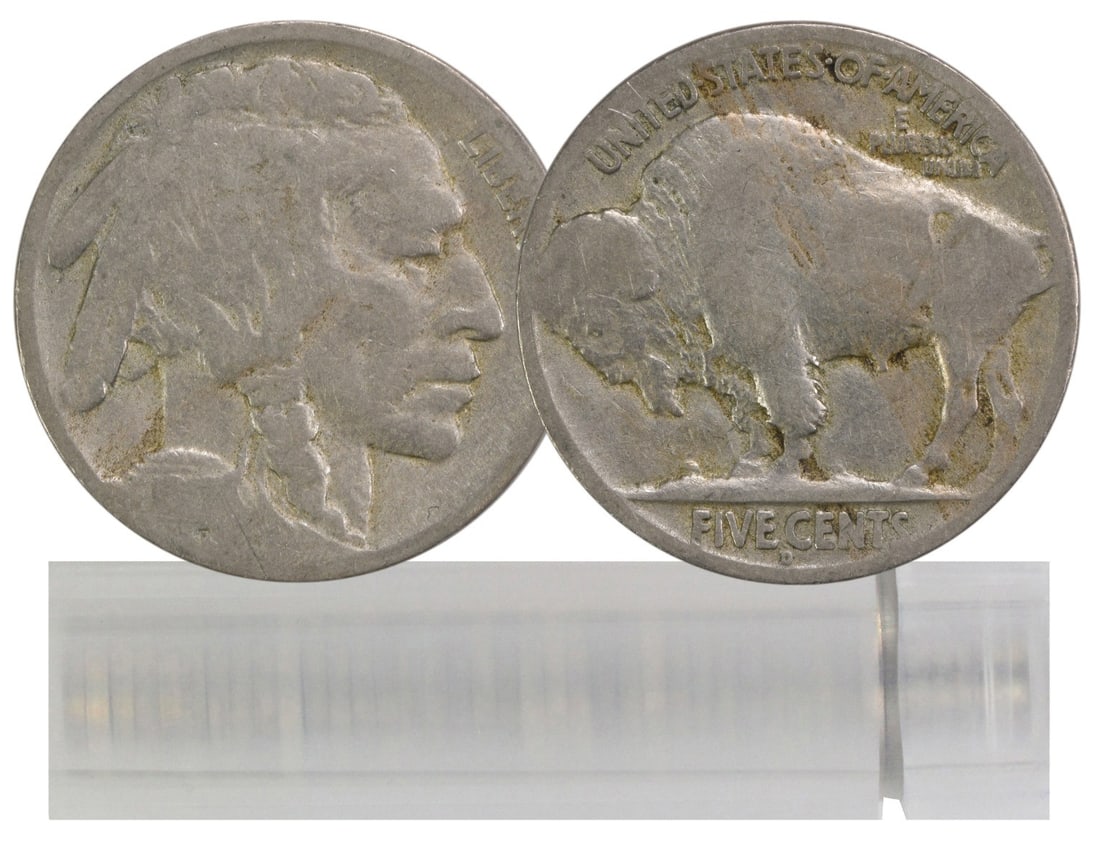 1917-D Buffalo Nickel 40-Coin Roll Circulated G Condition: 1917-D Buffalo Nickel 40-Coin Roll Circulated G Condition This listing features a roll of 40 circulated 1917-D Buffalo Nickels, each with a denomination of 5 cents. These coins are in Good (G) to Very