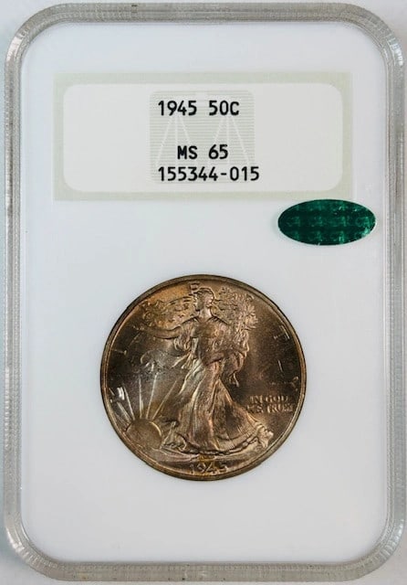 1945 Silver Half Dollar NGC MS-65 with CAC Sticker (1 of 2)