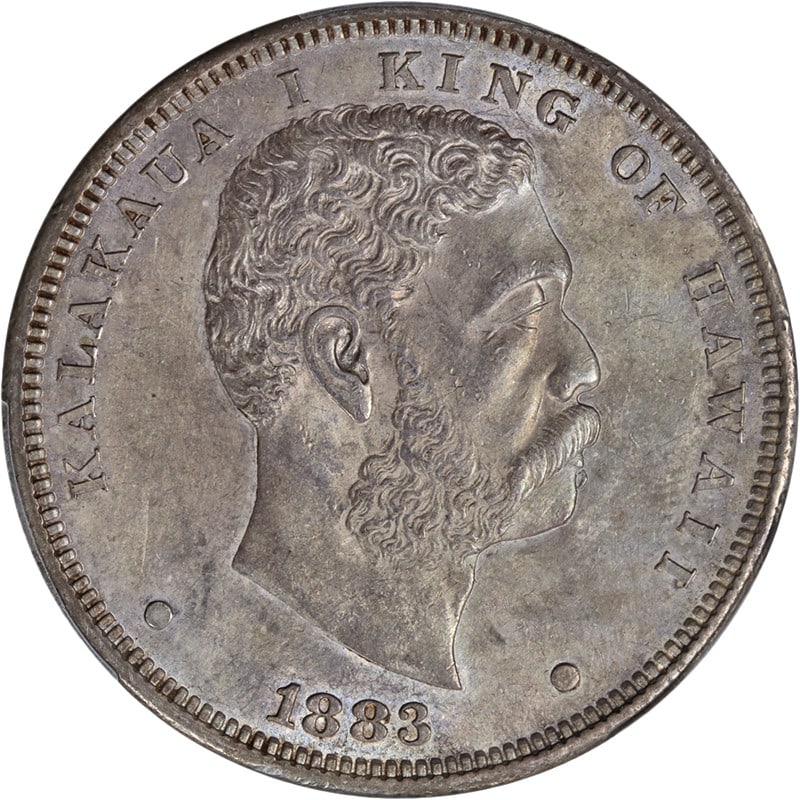 1883 Hawaii $1 Coin PCGS AU Details Silver with Nice Eye Appeal: 1883 Hawaii $1 Coin PCGS AU Details Silver with Nice Eye Appeal This 1883 Hawaii $1 coin is certified by PCGS with AU Details, showcasing an attractive eye appeal and a strong strike. The coin is comp