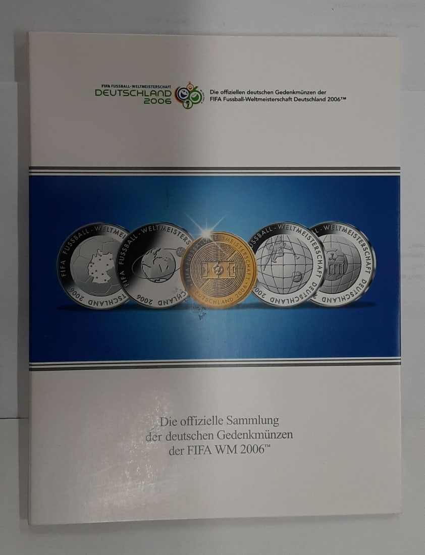 Four 2006 Germany FIFA 10 Euro Silver Coins in Mint Original Packaging: Four 2006 Germany FIFA 10 Euro Silver Coins in Mint Original Packaging This set includes four uncirculated 10 Euro silver coins from Germany, issued in 2006 to commemorate the FIFA World Cup held in G