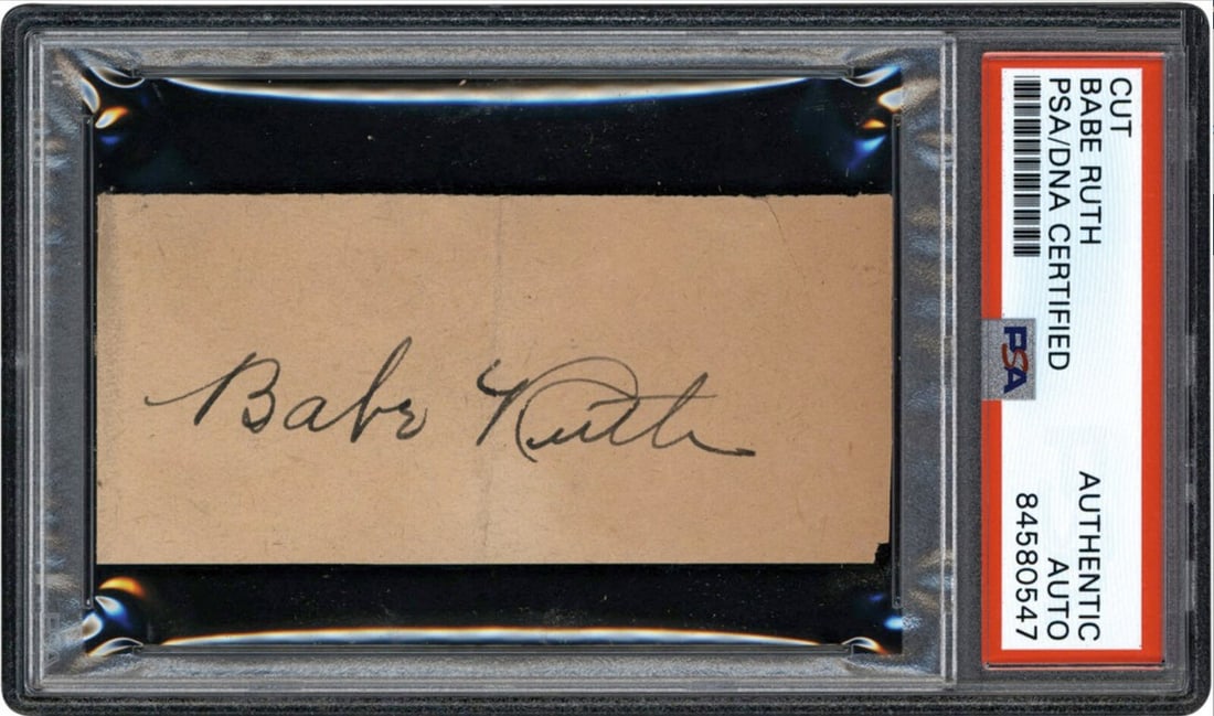 1930 Babe Ruth Autographed Cut Signature PSA/DNA Authentic (1 of 2)