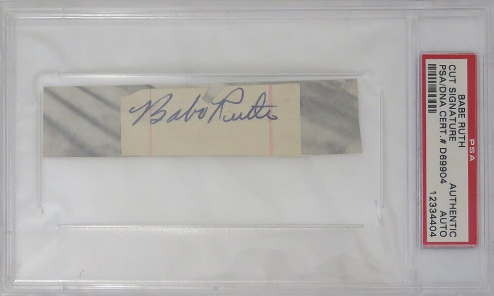 Babe Ruth Signed Cut PSA/DNA Encapsulated New York Yankees (1 of 1)