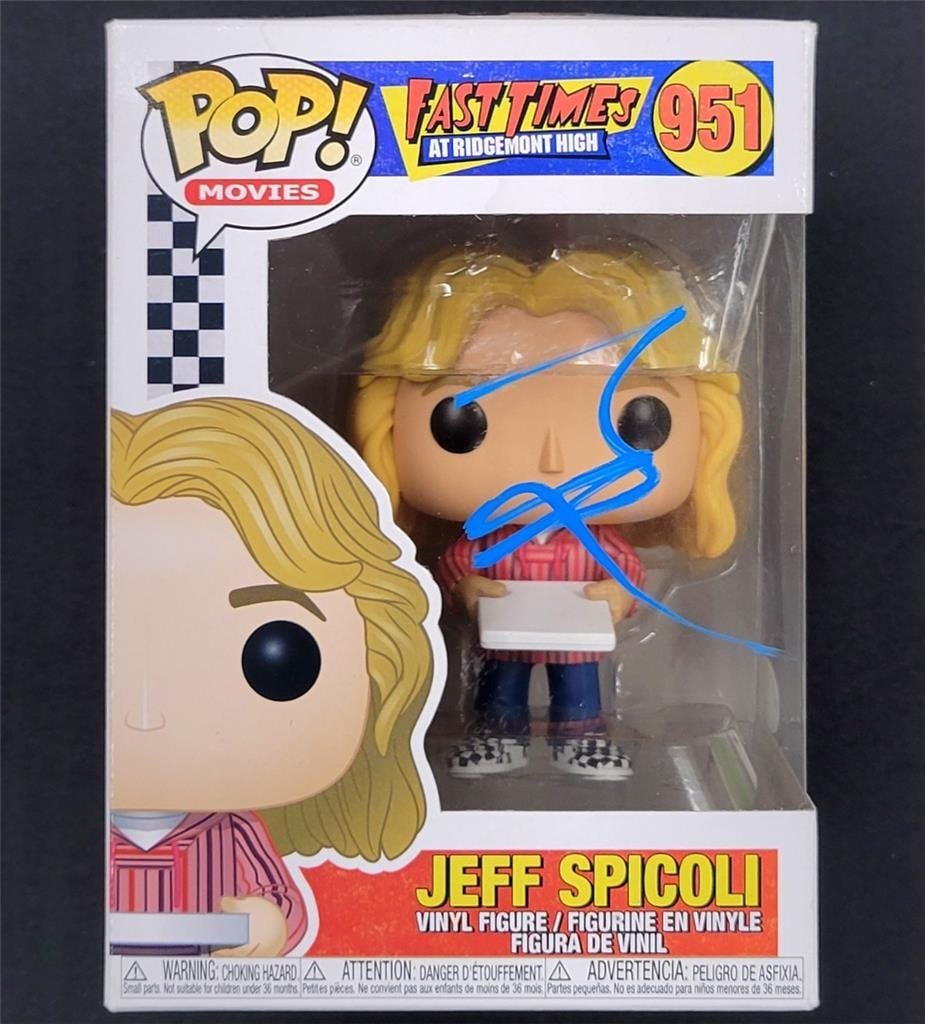 Sean Penn Signed Jeff Spicoli Funko Pop! Fast Times JSA Authenticated: Sean Penn Signed Jeff Spicoli Funko Pop! Fast Times JSA Authenticated This collectible Funko Pop! features Sean Penn as Jeff Spicoli from the iconic movie "Fast Times at Ridgemont High." It is signed