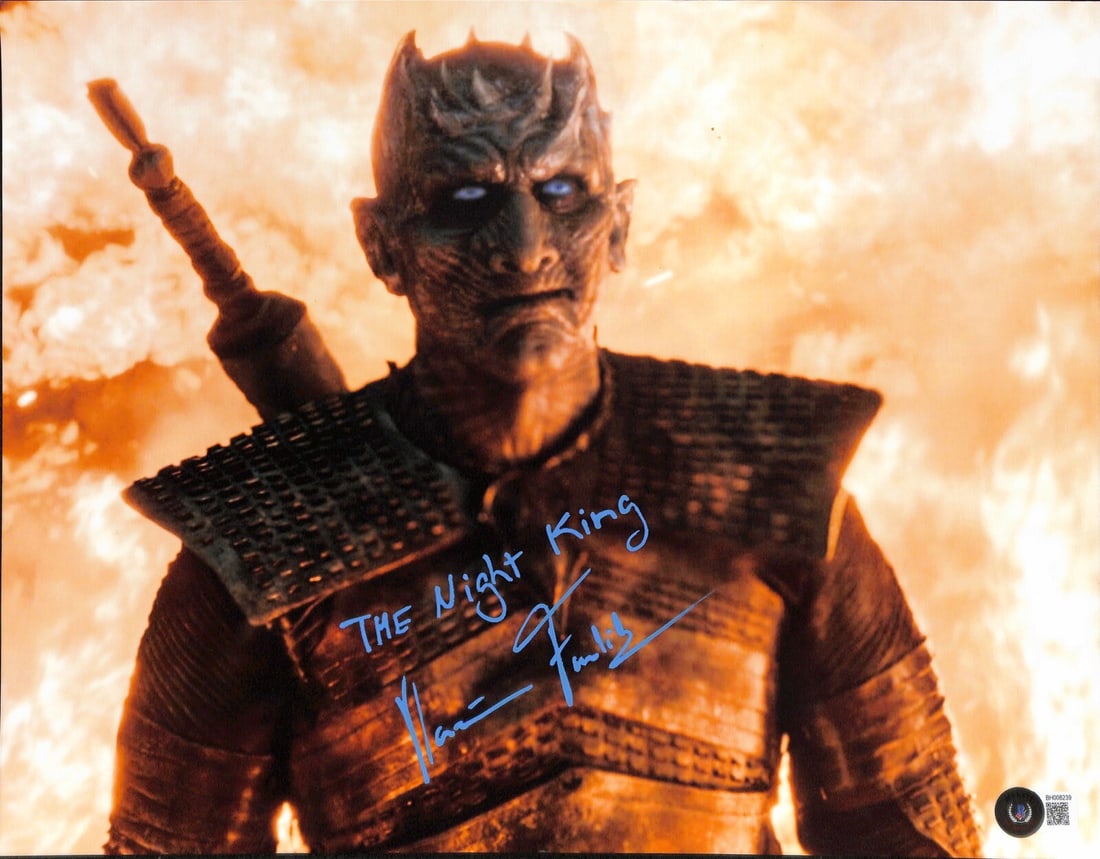 Vladimir Furdik Signed 11x14 Night King Photo Beckett Certified: Vladimir Furdik Signed 11x14 Night King Photo Beckett Certified This stunning 11x14 color photograph features Vladimir Furdik, renowned for his role as The Night King in Game of Thrones, captured in a