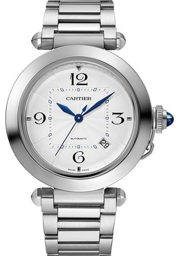 Cartier Pasha WSPA0009 Men's Silver Dial Bracelet Watch With Card: Cartier Pasha WSPA0009 Men's Silver Dial Bracelet Watch With Card This Cartier Pasha men's watch features a silver dial and is presented on a matching bracelet. The timepiece is the Pasha series, refe