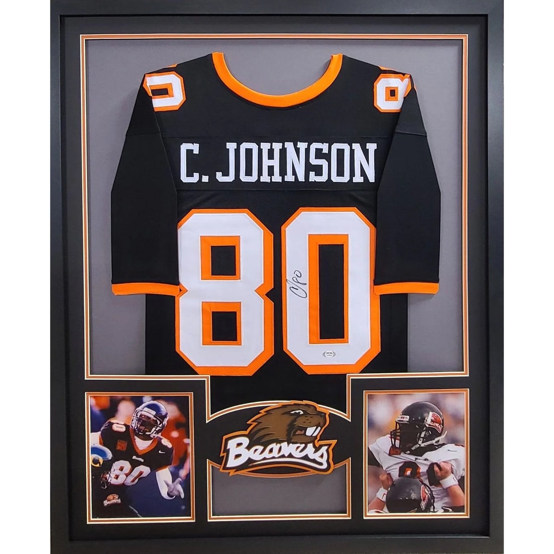 Framed Oregon State Beavers Jersey Signed by Chad Johnson PSA DNA Authenticated (1 of 2)