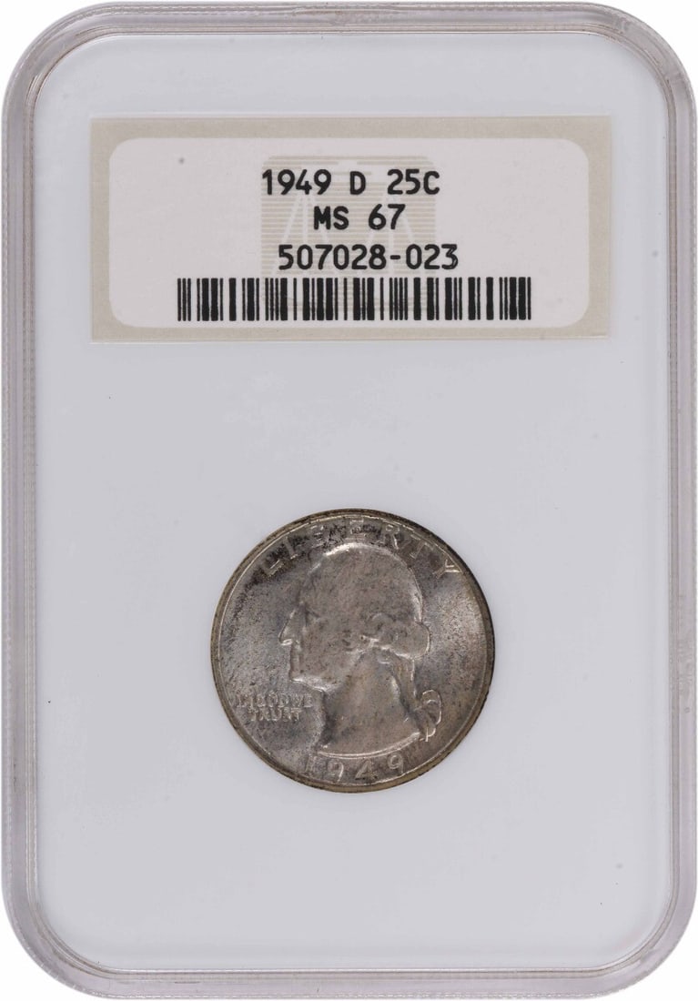 1949-D Washington Quarter MS67 NGC Uncirculated 90% Silver (1 of 2)