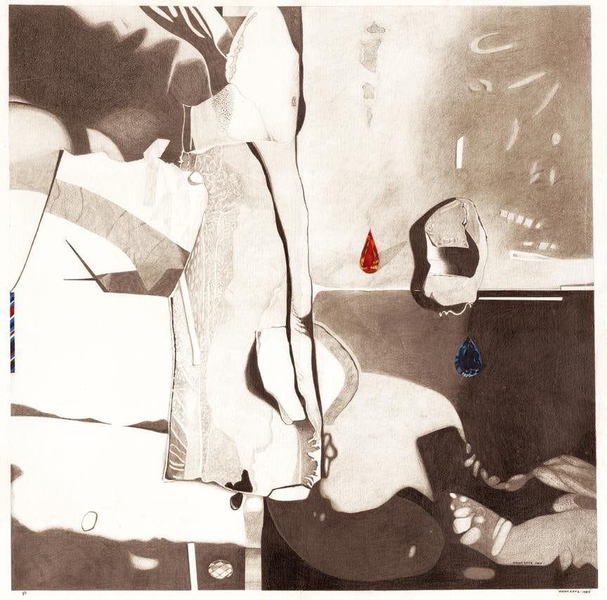 Framed Abstract Pencil on Paper Artwork Inner Space by Yoram Katz 36 x 36 in: Framed Abstract Pencil on Paper Artwork Inner Space by Yoram Katz 36 x 36 in "Inner Space" is a framed abstract artwork by Yoram Katz, created in 1984. This piece features pencil on paper and is signe