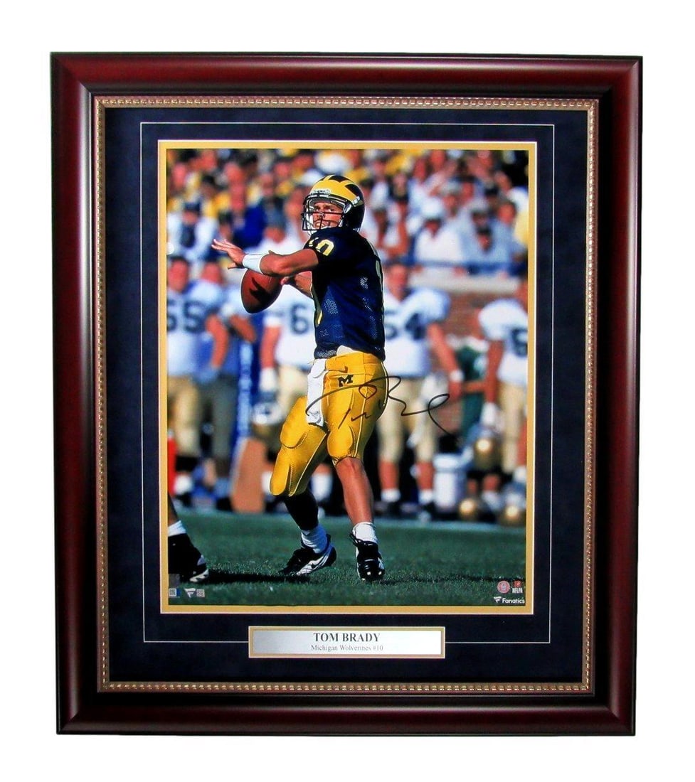 Tom Brady Signed 16x20 Wolverines Photo Framed Fanatics Authentic (1 of 4)
