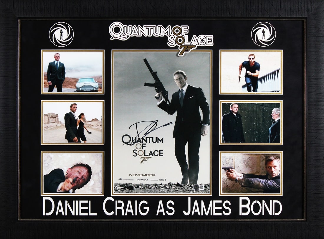 Framed 11x14 Photo Signed by Daniel Craig Quantum of Solace Beckett Authenticated (1 of 2)