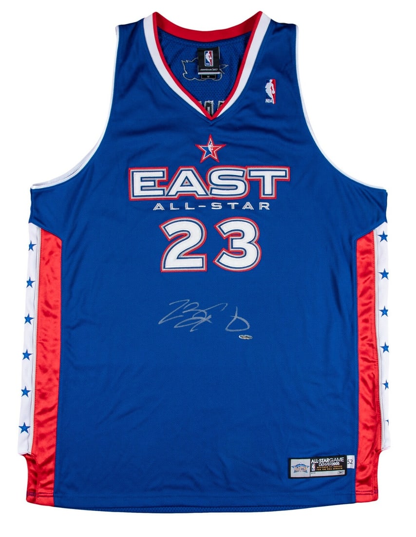 LeBron James 2005 Signed All-Star Game Jersey Upper Deck COA: LeBron James 2005 Signed All-Star Game Jersey Upper Deck COA This collectible features a 2005 LeBron James signed game model NBA All-Star Game jersey, commemorating his first All-Star Game appearance