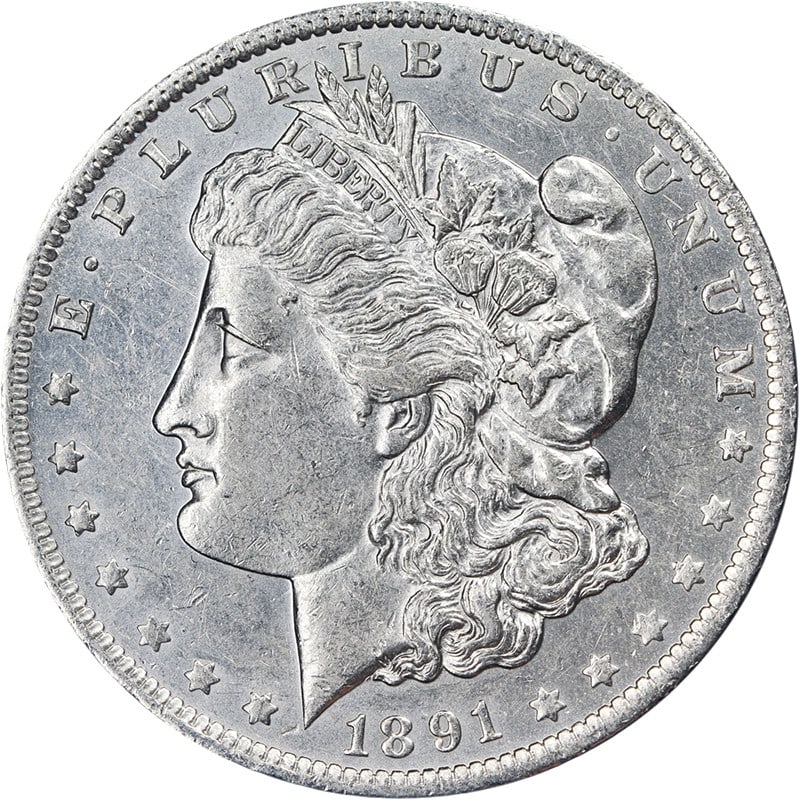 1891-O Silver Morgan Dollar AU or BU Attractive Luster and Strike (1 of 2)