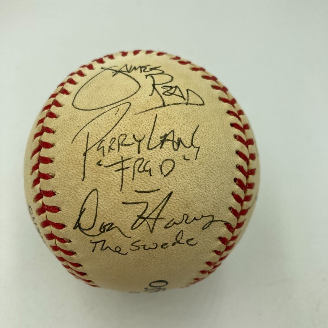 Eight Men Out Movie Cast Signed Baseball with 11 Autographs JSA COA RARE: Eight Men Out Movie Cast Signed Baseball with 11 Autographs JSA COA RARE This vintage 1988 baseball features the autographs of the cast and crew from the beloved film "Eight Men Out." The Rawlings "Of