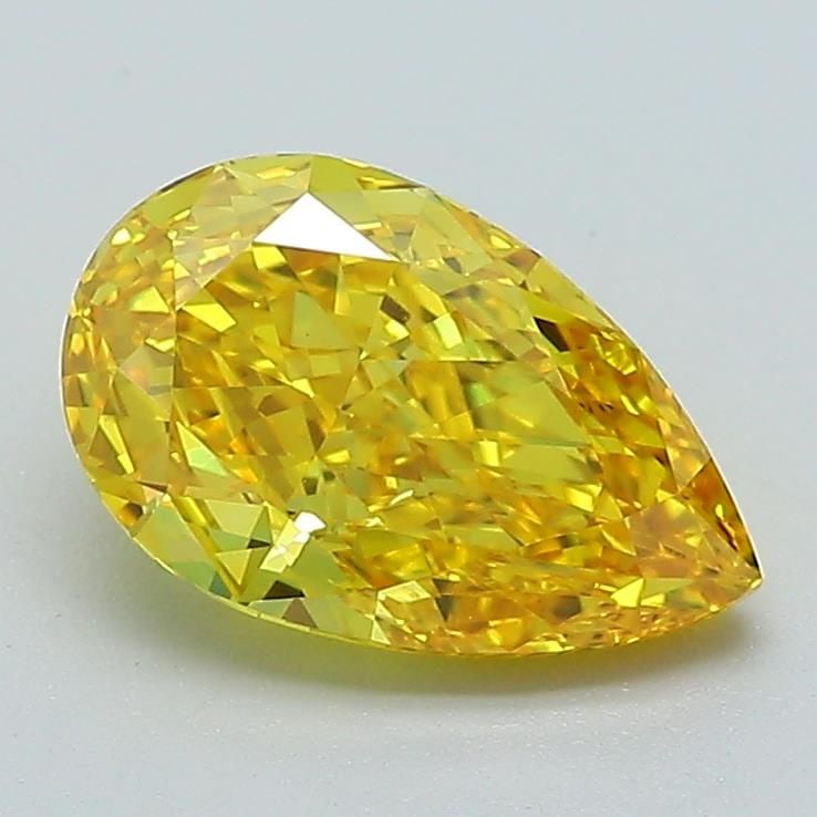 Loose Diamond - PEAR 1.59ct Fancy Vivid Yellow VVS2: Loose Diamond - PEAR 1.59ct Fancy Vivid Yellow VVS2 Source: This is a real non-mined Diamond that has been grown in a lab Shape: PEAR Carats: 1.59 Color: Fancy Vivid Yellow Certification: IGI Video: