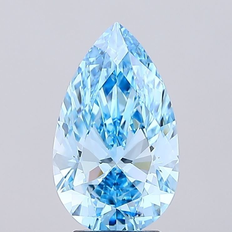 Loose Diamond - PEAR 3.26ct Fancy Vivid Blue VVS1: Loose Diamond - PEAR 3.26ct Fancy Vivid Blue VVS1 Source: This is a real non-mined Diamond that has been grown in a lab Shape: PEAR Carats: 3.26 Color: Fancy Vivid Blue Certification: IGI Video: