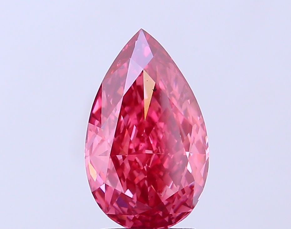 Loose Diamond - PEAR 2.32ct Fancy Vivid Red SI1: Loose Diamond - PEAR 2.32ct Fancy Vivid Red SI1 Source: This is a real non-mined Diamond that has been grown in a lab Shape: PEAR Carats: 2.32 Color: Fancy Vivid Red Certification: NONE Video: